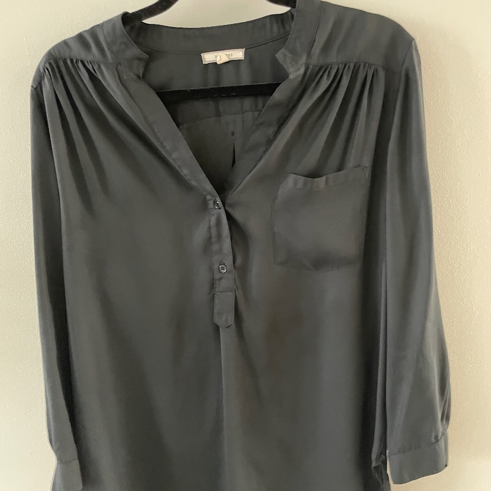Long Sleeve Oversized Black Blouse